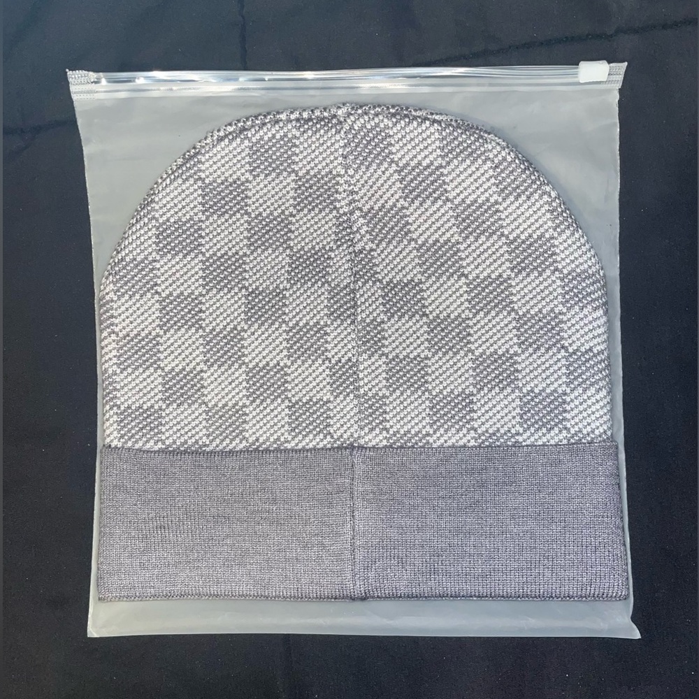 Louis Vuitton Heather Grey Checkered Winter Beanie Hat Cap BRAND NEW - Picture 4 of 5